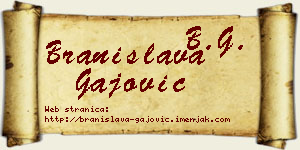 Branislava Gajović vizit kartica